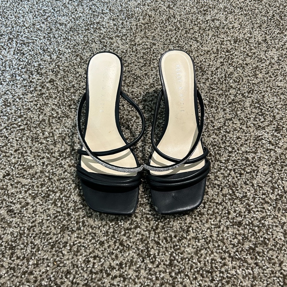 Black Sparkly Strappy Heels